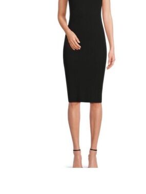 Vince Black Ribbed Midi Dress